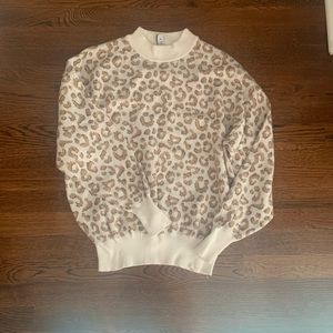 Varley Hermosa Sweater cheetah print